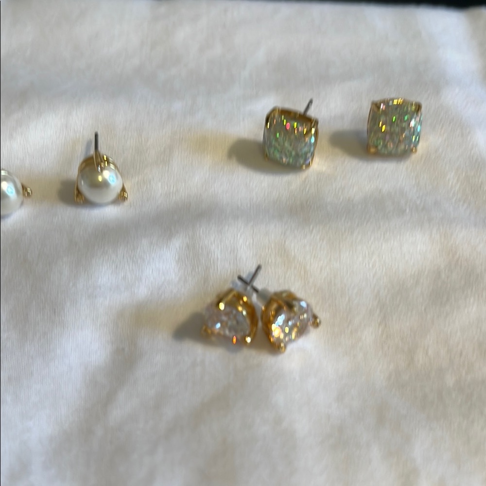 kate spade Gold and Iridescent Earring Trio
